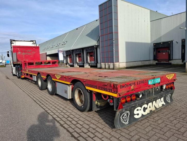 BROSHUIS SEMI DIEPLADER, UITSCHUIFBAAR ., Auto's, Vrachtwagens, Bedrijf, ABS, Aanhangers en Opleggers, Rood, Ophalen