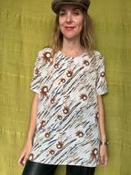 Vintage blouse / top -  maat 38/M - wit - zonnebloem - 90's, Kleding | Dames, Maat 38/40 (M), Wit, Ophalen of Verzenden, Vintage