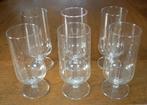 Bierglas op voet 6x. Afmeting Ø 7x16 cm. Met 6-kantige steel, Glas of Glazen, Ophalen of Verzenden, Effen, Glas