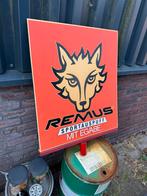 REMUS uitlaten oud reclamebord, Verzamelen, Merken en Reclamevoorwerpen, Reclamebord, Gebruikt, ., Ophalen of Verzenden