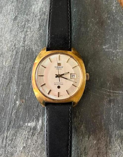 Tissot Seastar Automatic Date-vintage 70's- gold plated-zgan, Sieraden, Tassen en Uiterlijk, Horloges | Heren, Zo goed als nieuw