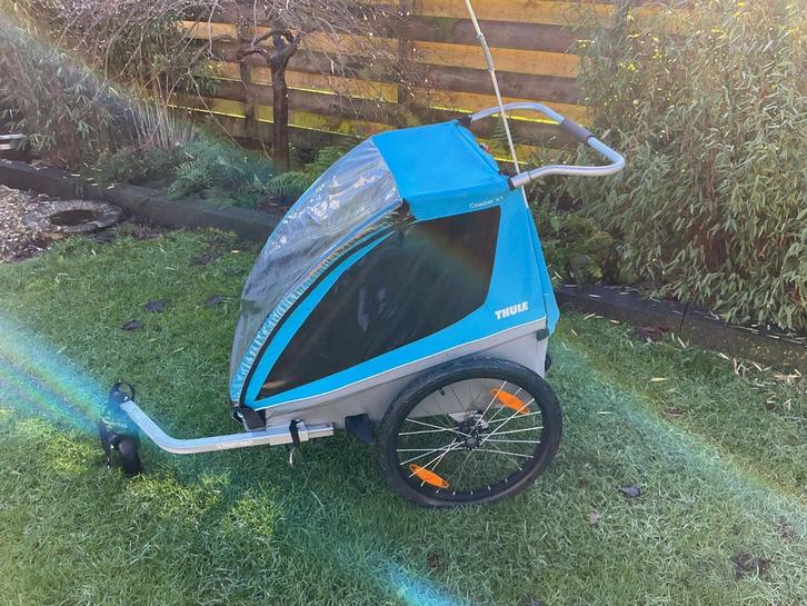Thule Coaster XT Fietskar, Fietsen en Brommers, Fietsaccessoires | Aanhangers en Karren, Gebruikt, Kinderkar, 20 tot 40 kg, Vering