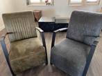 Fauteuil 1x micro leder, 1x rugby stof, (relax stoel), Huis en Inrichting, Stoelen, Twee, Overige kleuren, Industrieel, modern