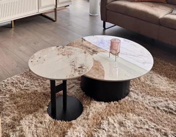Marmeren salontafels rond set van 2 (showroommodel -60%!!) beschikbaar voor biedingen