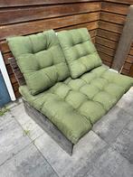 Pallet bank met kussens, Tuin en Terras, Tuinmeubel-accessoires, Ophalen, Zo goed als nieuw