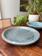 PTMD Turquoise Aardewerk Schaal - Krakelee Effect - 39cm, Gebruikt, Schaal, Rond, Ophalen of Verzenden
