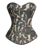 Camouflage korset steampunk bustier taille leger dames, Verzenden, Groen, Body of Korset