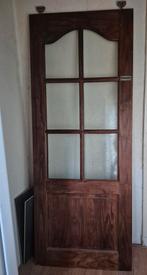 Massief houten schuifdeur zonder rails, Ophalen, Gebruikt, 80 tot 100 cm, Binnendeur