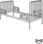 Ikea Meegroeibed MINNEN Zwart met Lattenbodem, Huis en Inrichting, Ophalen, 90 cm, Eenpersoons, Zwart