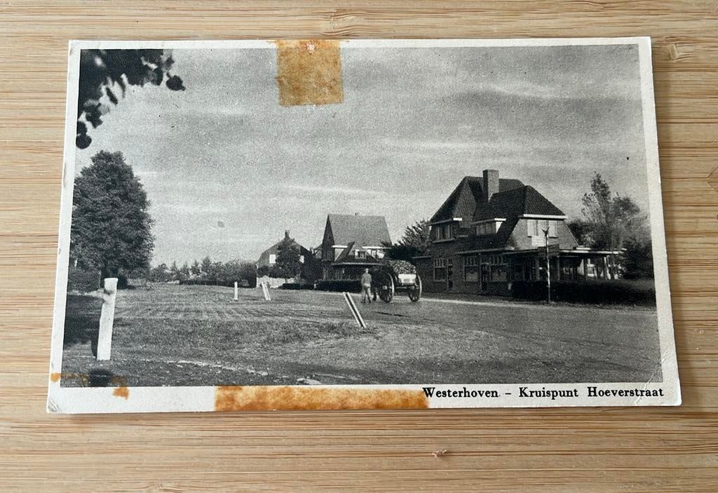 Westerhoven ( Bergeijk) Kruispunt Hoeverstraat, Verzamelen, Ansichtkaarten | Nederland, Ophalen of Verzenden, 1920 tot 1940, Ongelopen