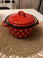 Emaille pan rood met witte stippen, Antiek en Kunst, Antiek | Emaille, Ophalen of Verzenden