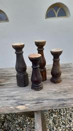 Teakhouten kandelaars, Ophalen of Verzenden, Zo goed als nieuw, Kandelaar, Hout