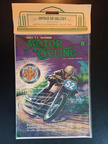 Vintage motorcyle poster AJS nieuw in verpakking beschikbaar voor biedingen