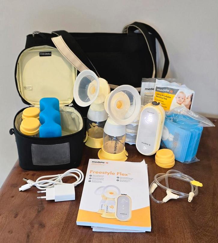 Medela Freestyle Flex Borstkolf Compleet. Weinig gebruikt, Kinderen en Baby's, Babyvoeding en Toebehoren, Zo goed als nieuw, Borstkolf