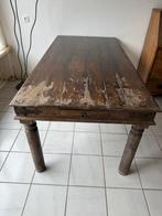 Koloniale tafel 90x180x77, Gebruikt, Koloniaal, Teakhout, Vijf personen of meer