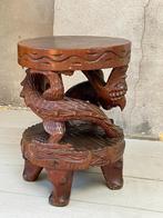 bijzettafeltje kruk plantentafeltje handwerk Azie vintage, Ophalen of Verzenden, Gebruikt, Hout