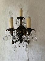 Twee vintage wandlampen met kristal, Ophalen, Zo goed als nieuw, Metaal
