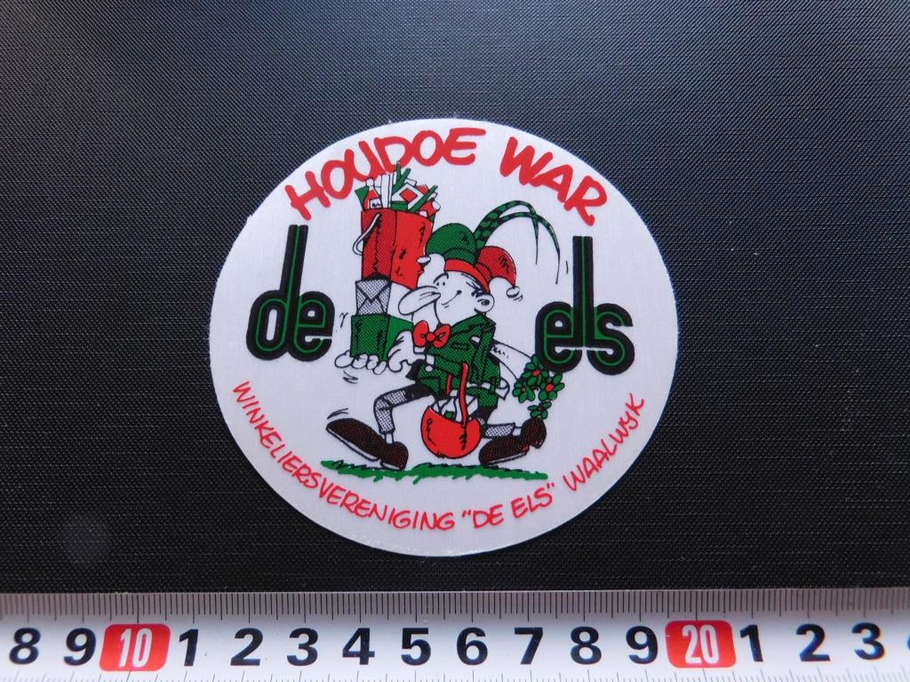 sticker Waalwijk Houdoe War DE ELS winkeliersvereniging Linn, Ophalen, Zo goed als nieuw