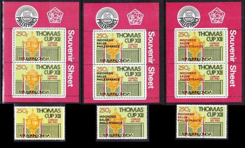 Indonesie 1982 ZBL 1111-1116 - Thomas Cup, Postzegels en Munten, Postzegels | Azië, Postfris, Zuidoost-Azië, Verzenden
