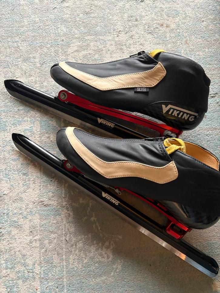 Viking Silver Klapschaatsen maat 44 + slijpapparaat, Sport en Fitness, Schaatsen, Gebruikt, Noren, Viking, Klapschaats, Ophalen of Verzenden