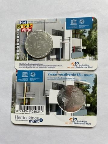 2013 Zwaar verzilverde 5 euro munt Het Rietveld Vijfje
