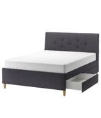 IDANÄS Upholstered storage bed + ÅKREHAMN Foam mattress, Ophalen, Gebruikt, Tweepersoons, Matras