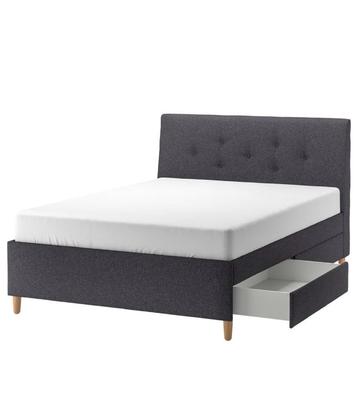 IDANÄS Upholstered storage bed + ÅKREHAMN Foam mattress beschikbaar voor biedingen