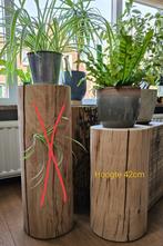 Eikenhouten bijzettafel - ronde blok - zuil - 42cm hoog, Huis en Inrichting, Woonaccessoires | Zuilen en Pilaren, Houtatelier M.Y.