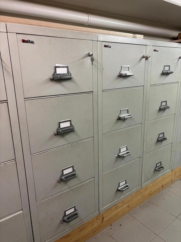 22x Fireking brandwerende archiefkasten, Huis en Inrichting, Brandblussers en Brandkasten, Zo goed als nieuw, Ophalen