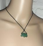 Ketting edelsteen hanger olifant groene jade, Verzenden, Nieuw, Met edelsteen, Steen of Mineraal