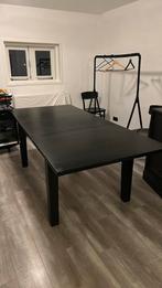 Zwarte massief houten Ikea uitschuiftafel, Ophalen, 200 cm of meer, 50 tot 100 cm, Zo goed als nieuw