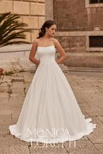 Minimalisische trouwjurk maat 42 satijn, Ophalen of Verzenden, Zo goed als nieuw, Wit, Trouwjurk