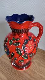 West Germany Scheurich Bay Keramik vaas, vintage, rood blauw, Antiek en Kunst, Antiek | Vazen, Ophalen of Verzenden