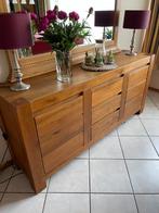 Eiken dressoir met spiegel zgan, Ophalen, 150 tot 200 cm, Eikenhout, Zo goed als nieuw
