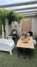 Echt beuken houten tafel organisch 231cm lang, Huis en Inrichting, Tafels | Eettafels, Gebruikt, 100 tot 150 cm, Ophalen of Verzenden