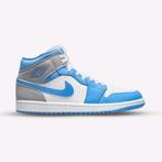 Nike Air Jordan 1 Mid University Blue Grey, Kleding | Heren, Schoenen, Ophalen of Verzenden, Zo goed als nieuw, Blauw