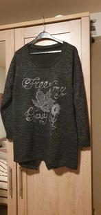 Grijze tuniek met print - Maat 48, Ophalen of Verzenden, Gedragen, Maat 46/48 (XL) of groter, Grijs