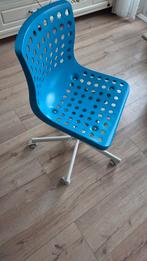 Grstis Blauwe bureaustoel met wieltjes, Ophalen of Verzenden, Zo goed als nieuw, Stoel(en)