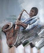 Schilderij 3d faxofoon  100 bij 100 cm, Ophalen