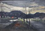 Toon Koster (1913-1990) - Landschap met witte brug, Ophalen of Verzenden