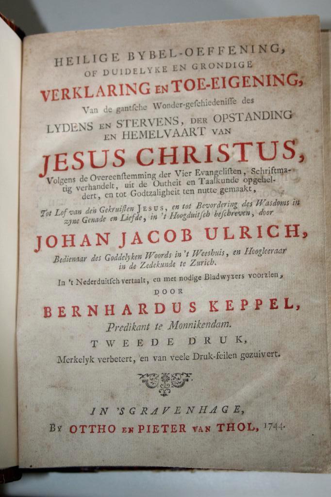 J.J. Ulrich - Heilige Bybel-Oeffening (1771), Antiek en Kunst, Antiek | Boeken en Bijbels, Ophalen of Verzenden