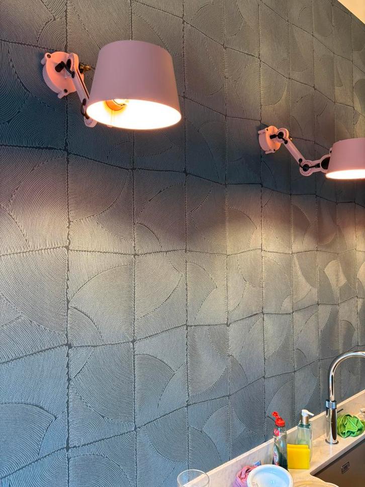 Arte Manila Atlas vinyl behang- reststukken, Huis en Inrichting, Stoffering | Behang, Blauw, minder dan 10 m², Ophalen of Verzenden