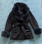 Blauwe lammy jas schapenvacht jas bontjas vossen kraag 38-40, Kleding | Dames, Ophalen of Verzenden, Nieuw, Maat 38/40 (M), Blauw