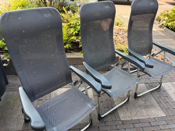 3 standenstoelen (campingstoelen) antraciet beschikbaar voor biedingen