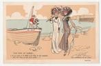 Reclame.  Crème Malaceine.  Dames op het strand., Verzenden, Voor 1920, Ongelopen, Overige thema's