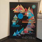 Kandinsky print op hardboard, alum. gun metal lijst, uniek, Antiek en Kunst, Kunst | Schilderijen | Abstract, Ophalen of Verzenden