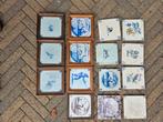 Antieke Boeren Wandtegels met Lijst, Antiek en Kunst, Ophalen of Verzenden