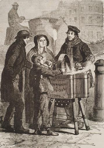 De koopman in gekookte aardappelen te Londen 1867 / 1868 beschikbaar voor biedingen