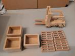 Te koop houten heftruck met pallets en bakken, Ophalen of Verzenden, Nieuw, Duw- of Trekspeelgoed