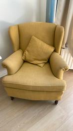 Gele fauteuil stoel met kussentjes, Huis en Inrichting, Fauteuils, Zo goed als nieuw, Ophalen